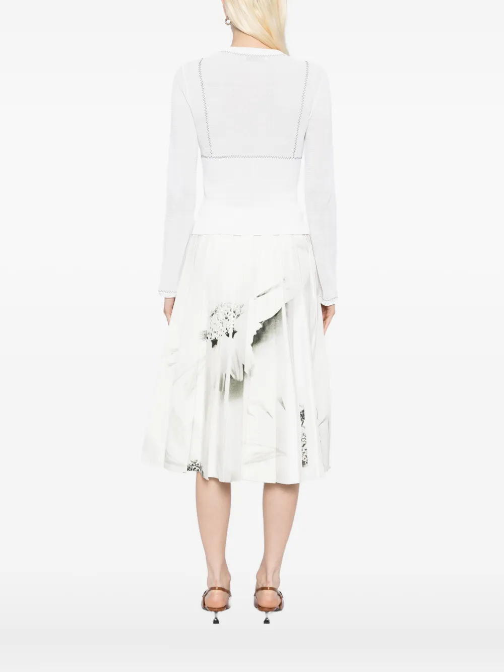 Tory Burch Mesh Cardigan In White