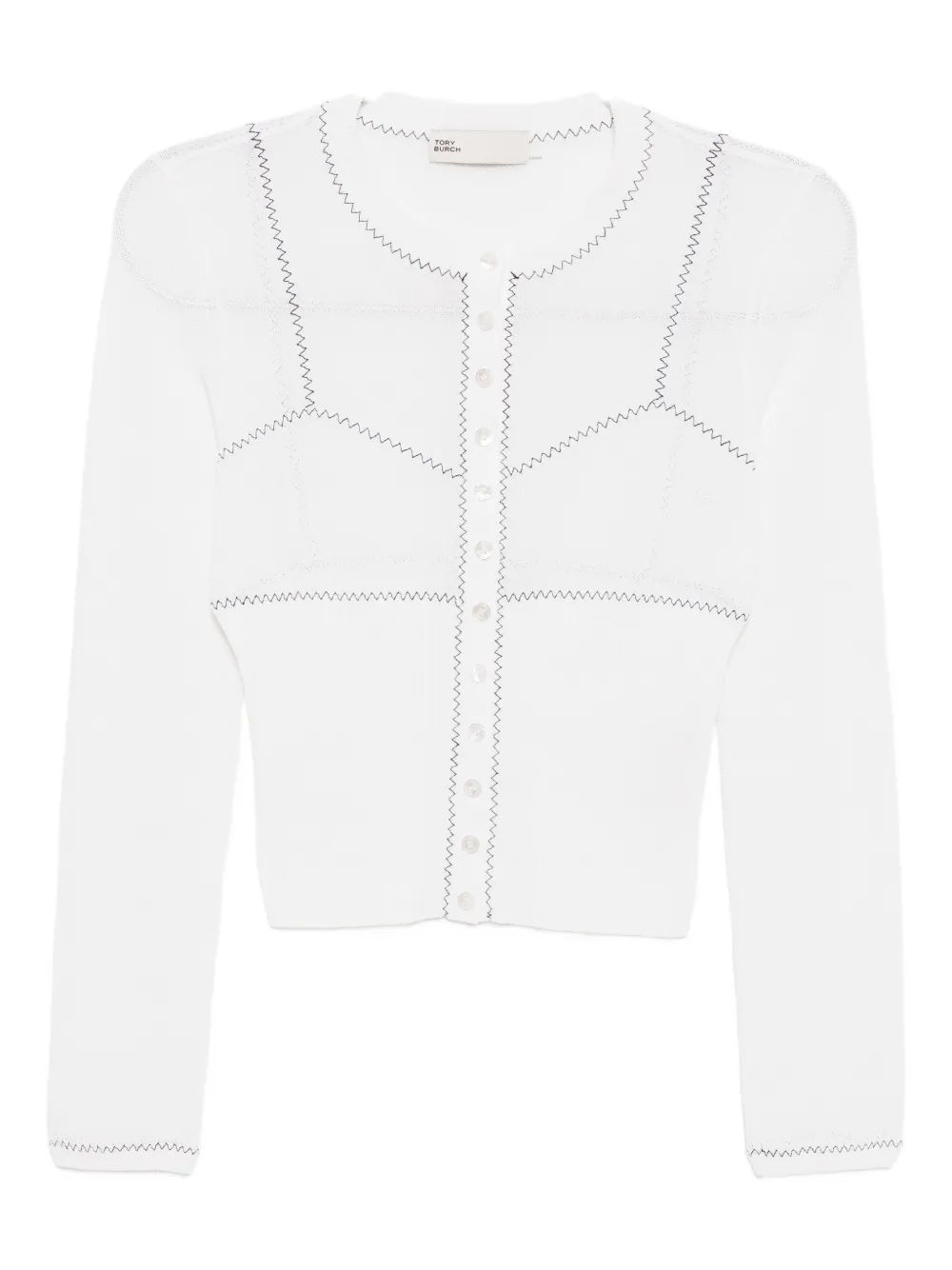 Tory Burch Mesh Cardigan In White