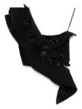 Maticevski asymmetric sequinned frill corset top - Black