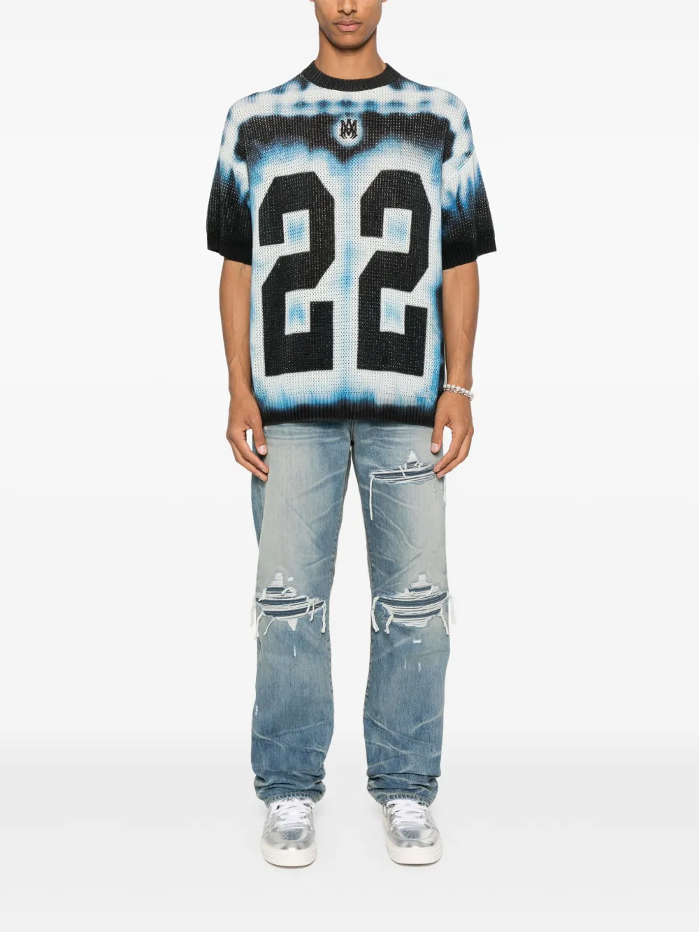 AMIRI tie-dye knitted sweater - Blauw