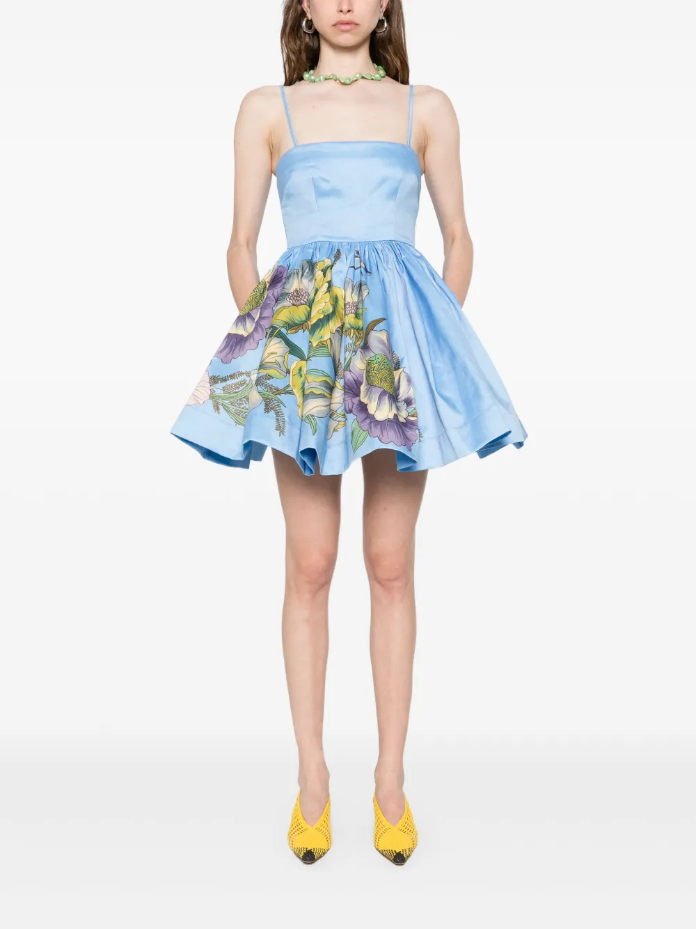 ALEMAIS floral-print mini dress - Blauw