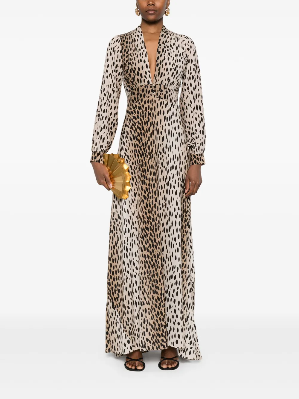 Rixo v-neck dress - Beige