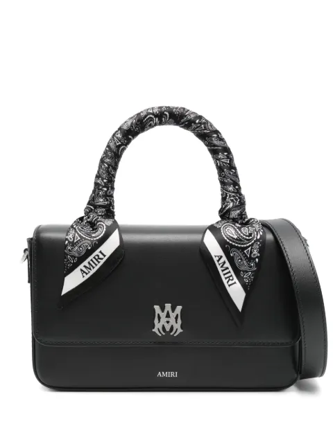 AMIRI bandana-trimmed leather handbag