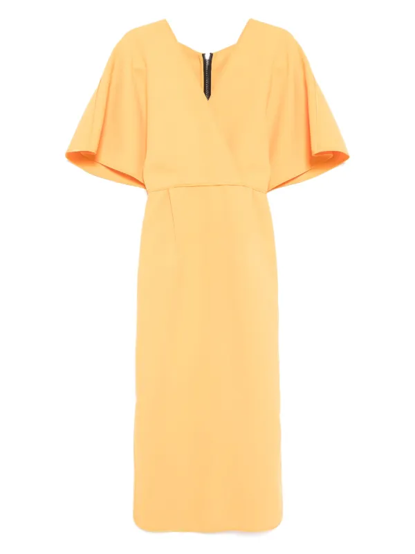 maticevski orange dress Maticevski V-neck Short Sleeve Dress