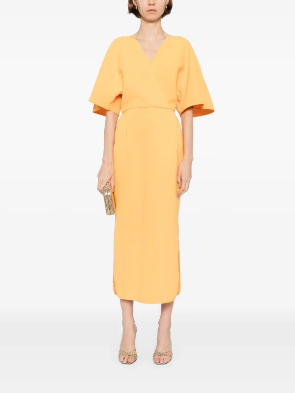 maticevski knit dresses Maticevski Prosper Asymmetrical Draped Midi Dress