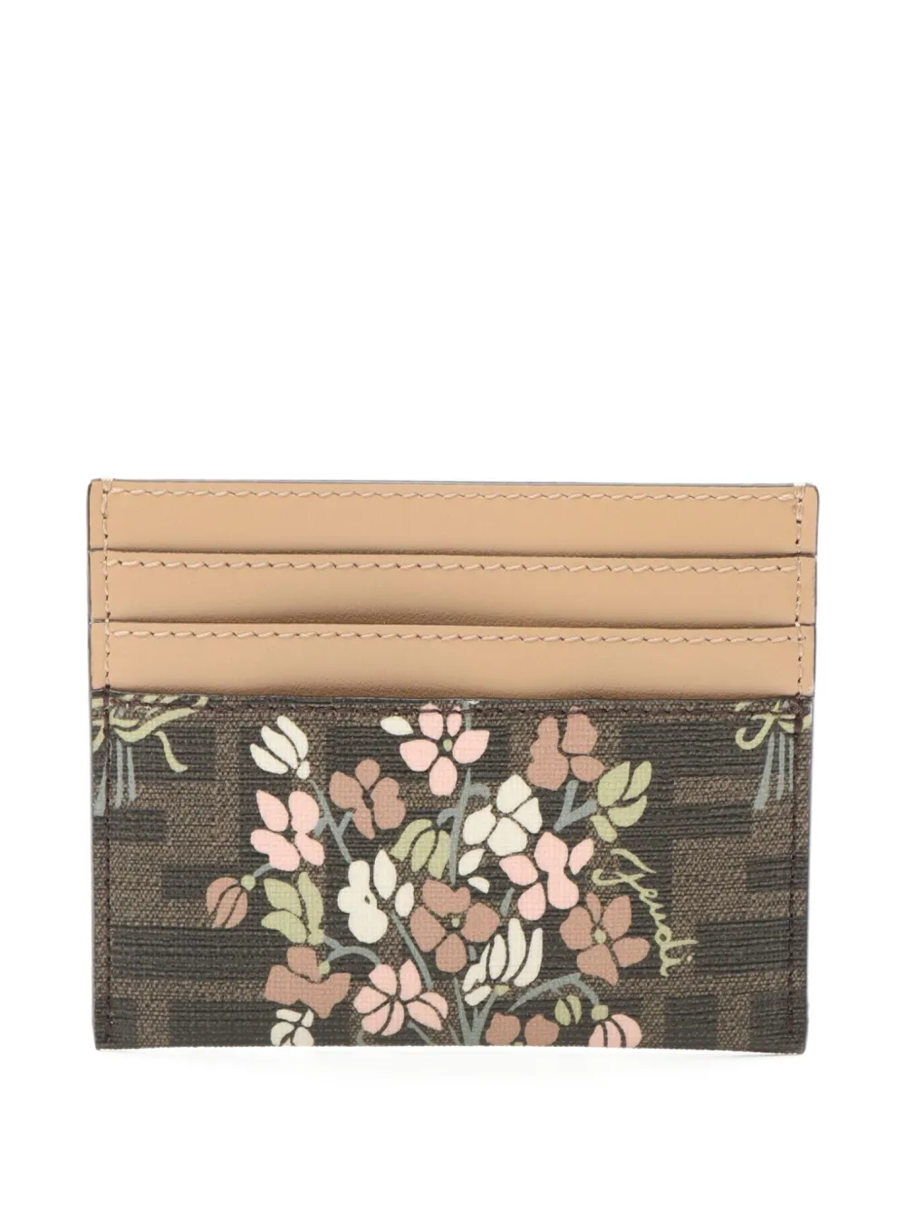 Pre-owned Fendi 2020s Floral-print Cardholder