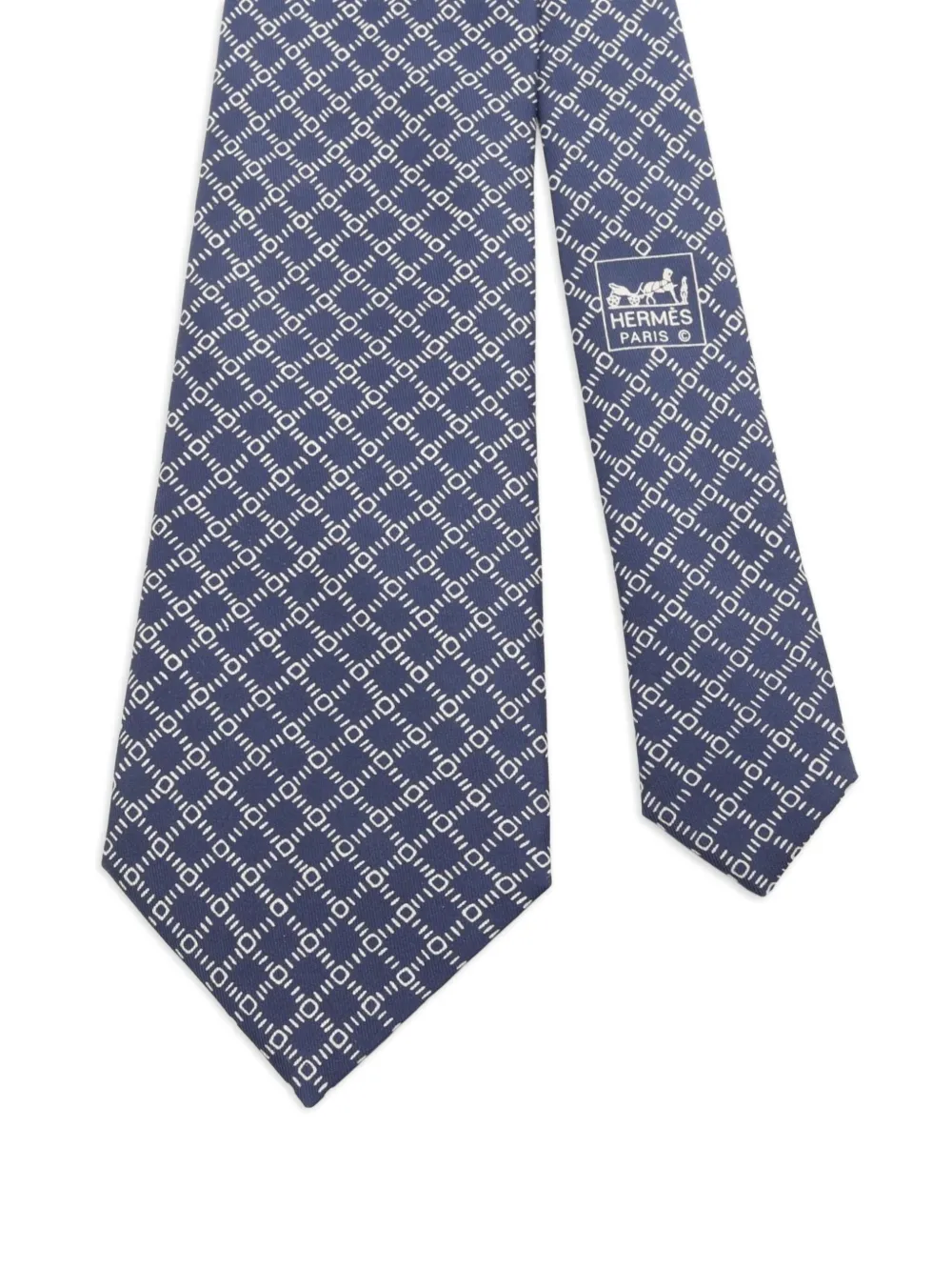 Hermès Pre-Owned 2010s deck-pattern silk tie - ブルー Hermès Pre-Owned 2010s deck-pattern silk tie - ブルー