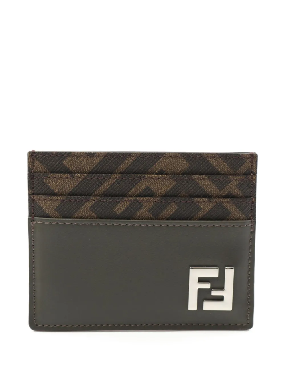 Fendi Pre-Owned 2020s FF canvas cardholder | Green | Image 1