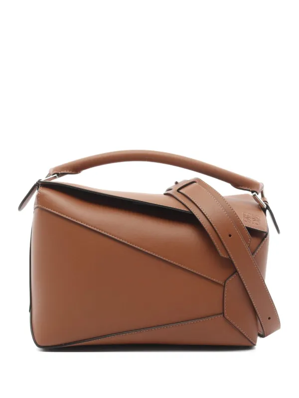 LOEWE ブラウン レザー ハンドバッグ Loewe Pre-Owned 2020s パズル レザーハンドバッグ | ブラウン