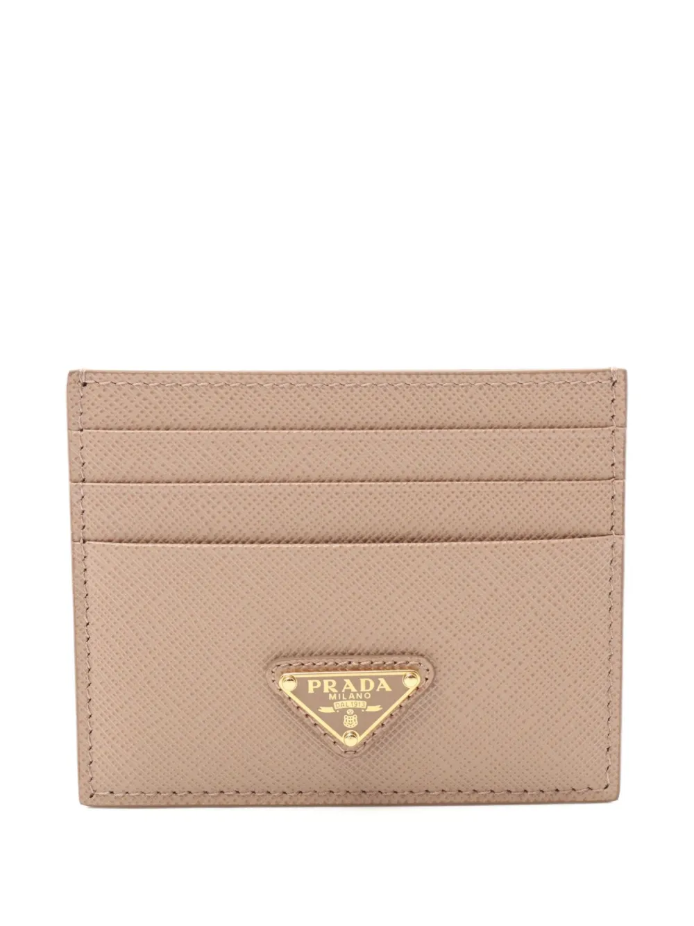 Prada Pre-Owned 2020s トライアングル レザーカードケース - ニュートラル Prada Pre-Owned 2020s トライアングル レザーカードケース - ニュートラル