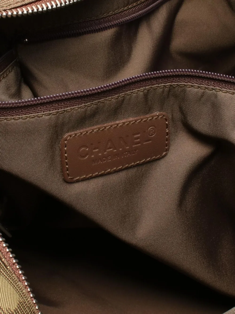 Pre-owned Chanel 2002-2003 New Travel Line Gm Tote Bag In Brown