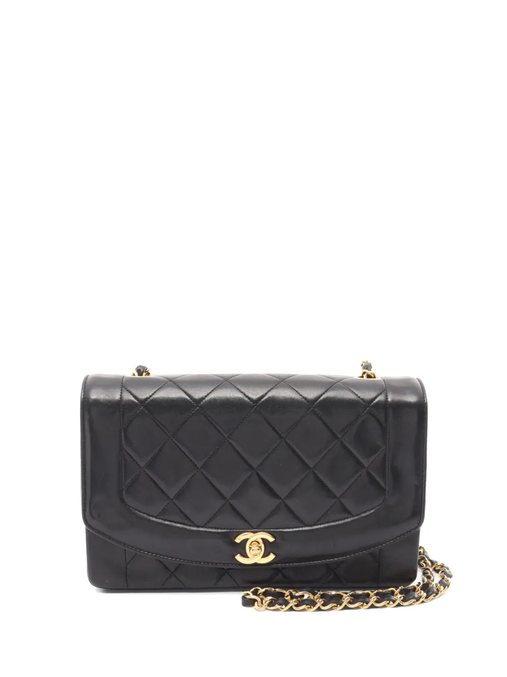CHANEL Pre-Owned 1989-1991 ダイアナ ショルダーバッグ - ブラック CHANEL Pre-Owned 1989-1991 ダイアナ ショルダーバッグ - ブラック