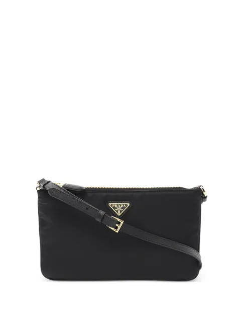 Prada Pre-Owned 2020s logo plaque nylon clutch