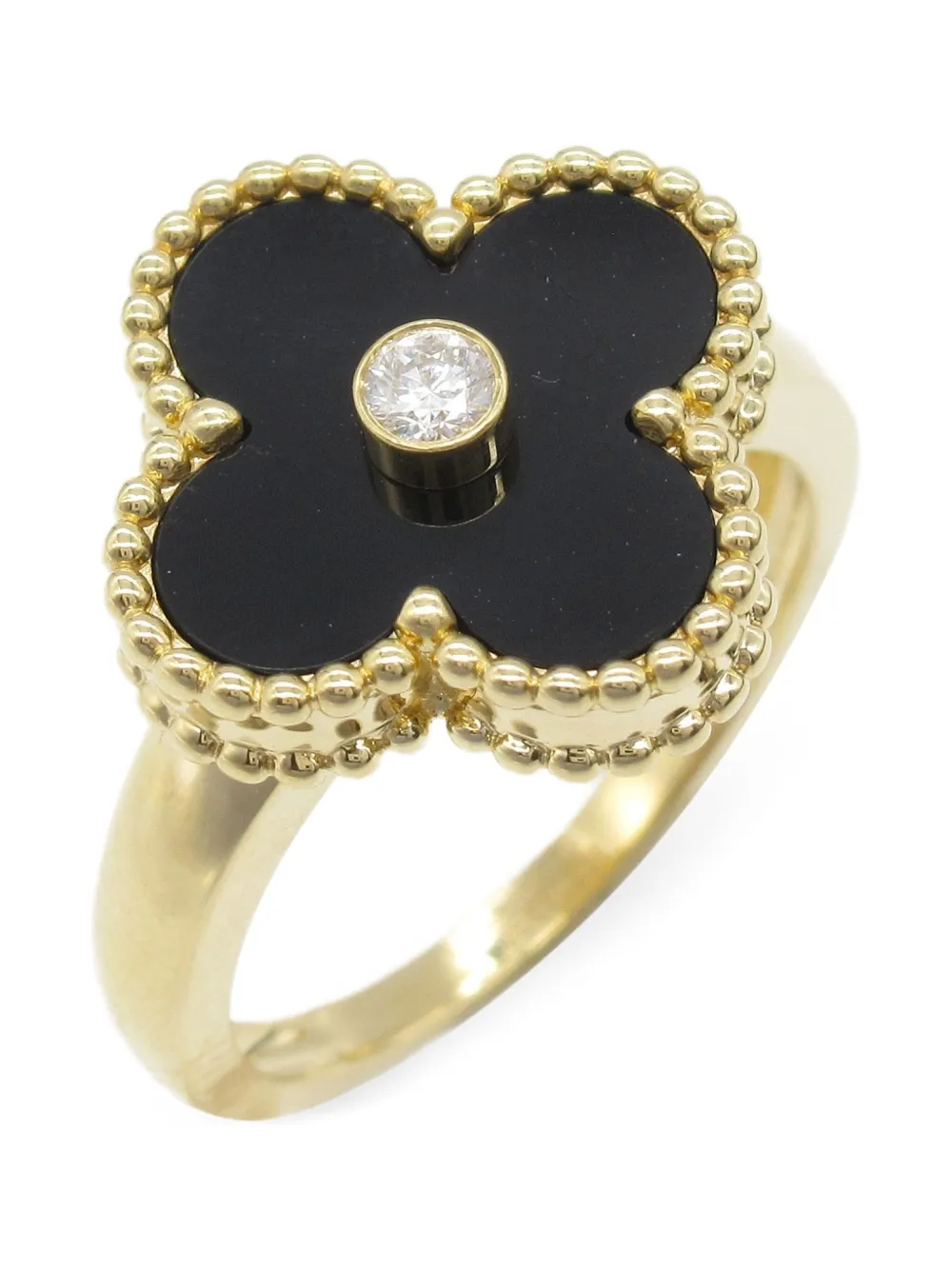 Van Cleef & Arpels 2010s アルハンブラ ダイヤモンド リング 18Kイエローゴールド - ゴールドトーン Van Cleef & Arpels 2010s アルハンブラ ダイヤモンド リング 18Kイエローゴールド - ゴールドトーン