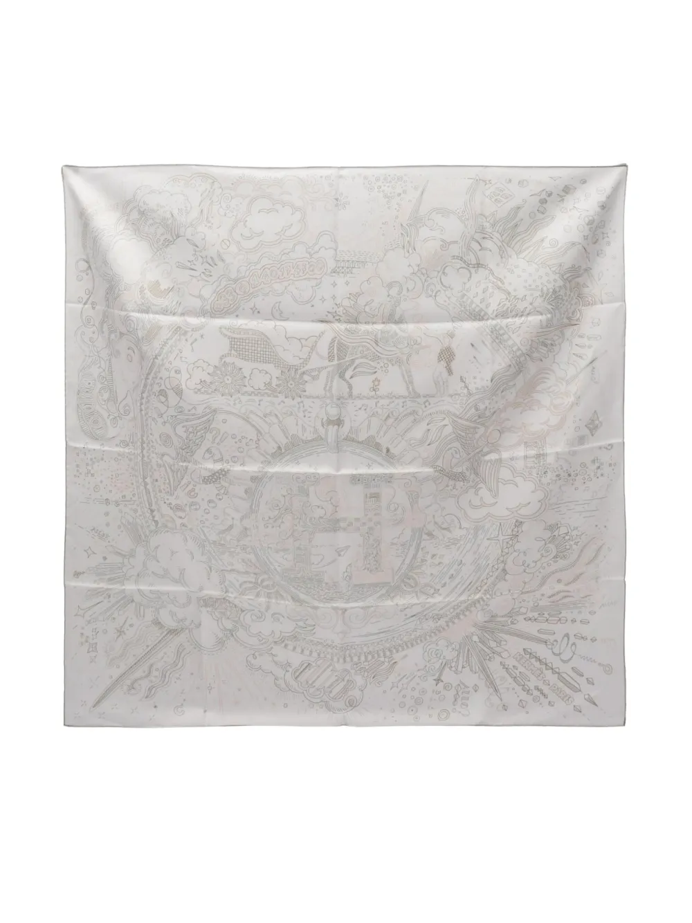 Hermès Pre-Owned 2010s Please Hold The Line scarf | White | Image 1