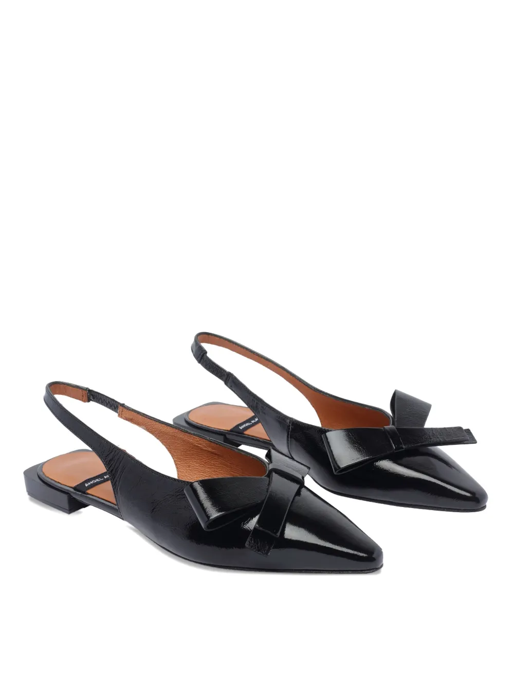 ANGEL ALARCON leather flat pumps Black