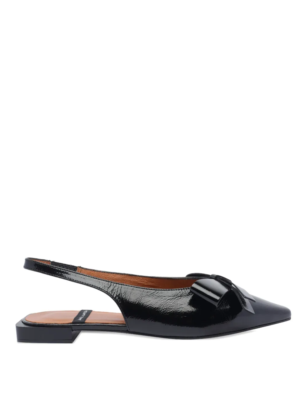 ANGEL ALARCON leather flat pumps Black