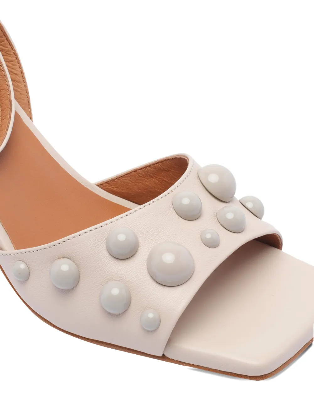 ANGEL ALARCON 85mm leather sandals White
