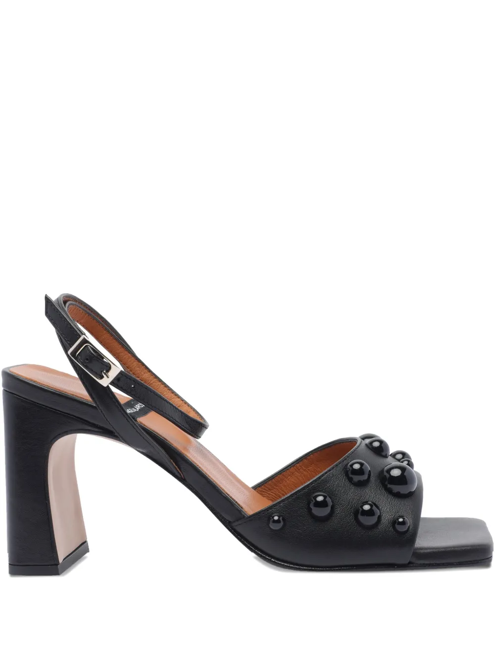 ANGEL ALARCON 85mm leather heeled sandals Black