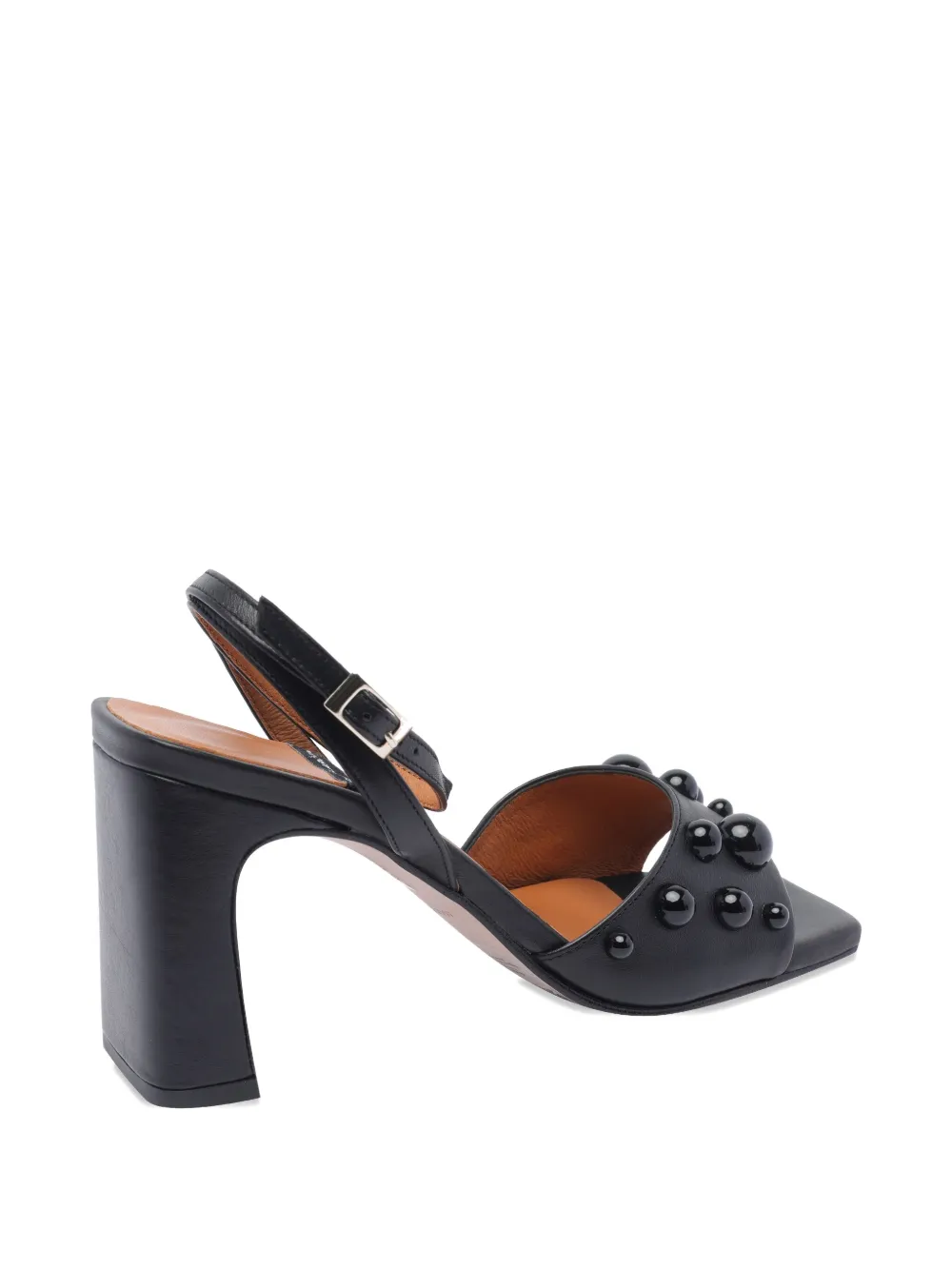 ANGEL ALARCON 85mm leather heeled sandals Black