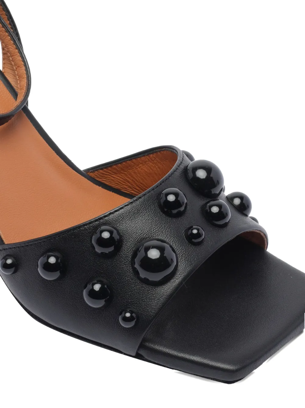 ANGEL ALARCON 85mm leather heeled sandals Black
