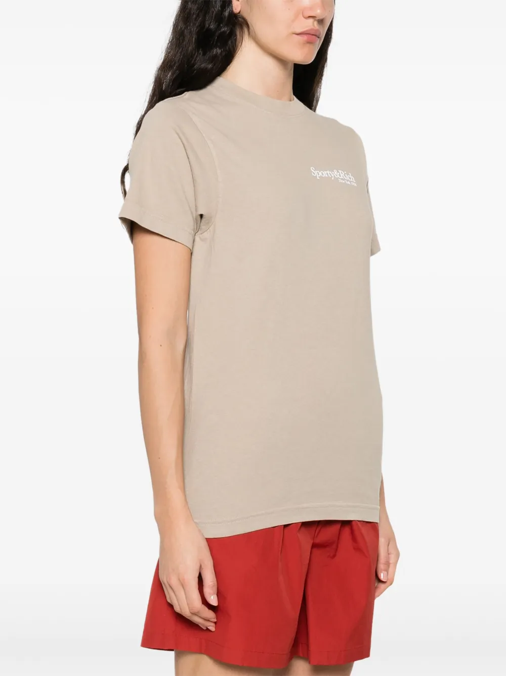 Sporty & Rich T-shirt met logoprint Beige