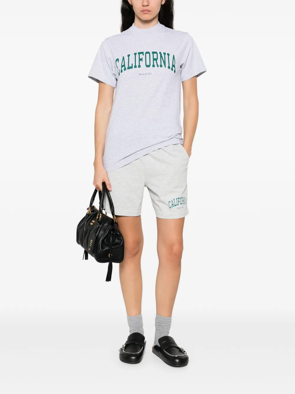 Sporty & Rich T-shirt van stretch-katoen Grijs