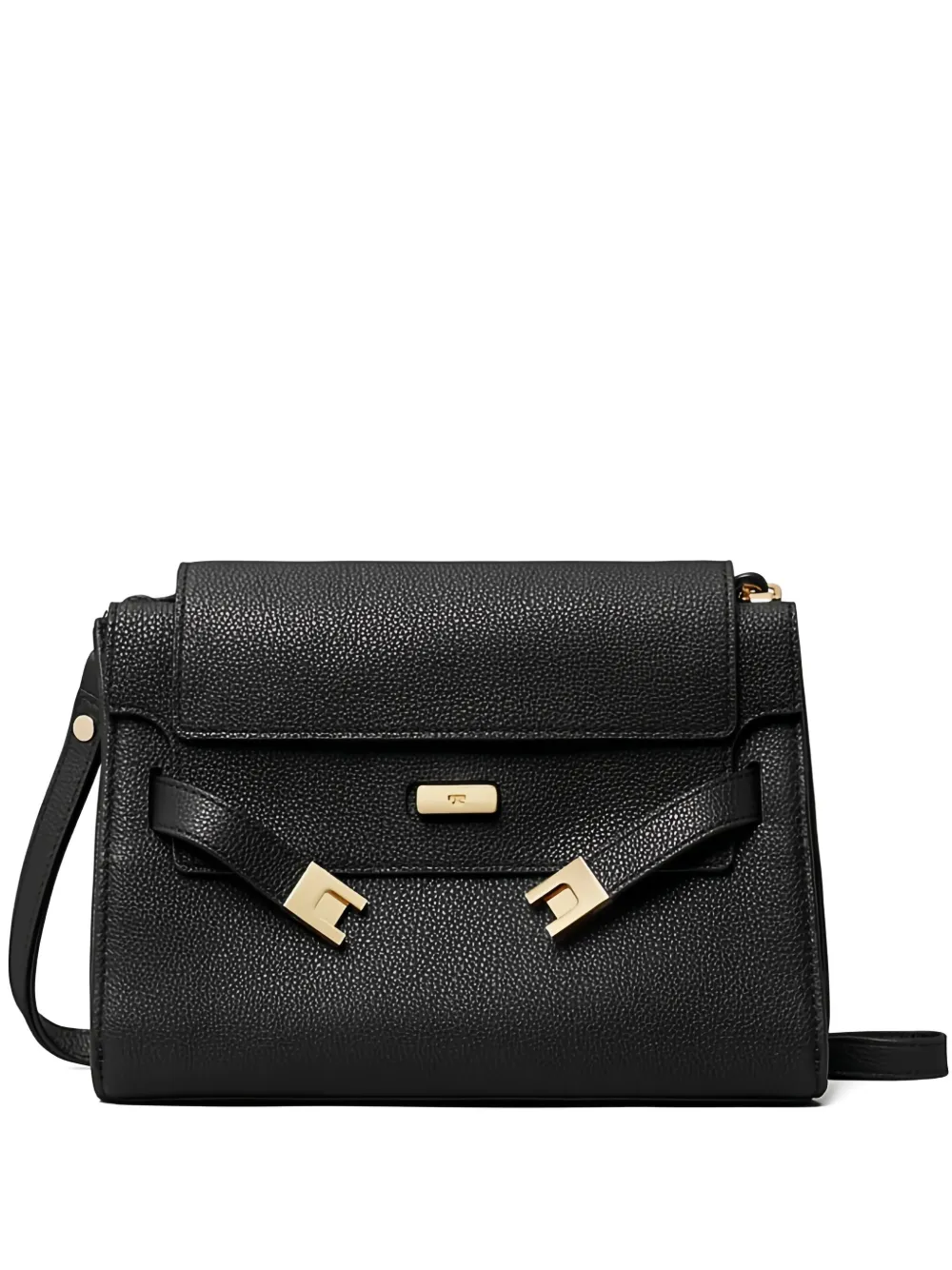 Tory Burch Lee Radziwill pebble-leather flap shoulder bag - ブラック Tory Burch Lee Radziwill pebble-leather flap shoulder bag - ブラック