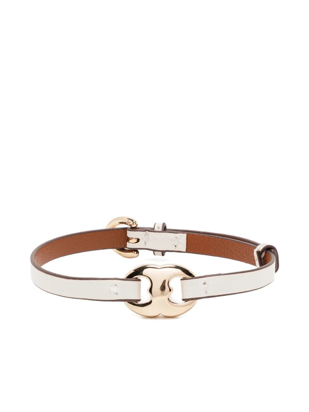Tory Burch Gemini レザーブレスレット - ホワイト Tory Burch Gemini レザーブレスレット - ホワイト