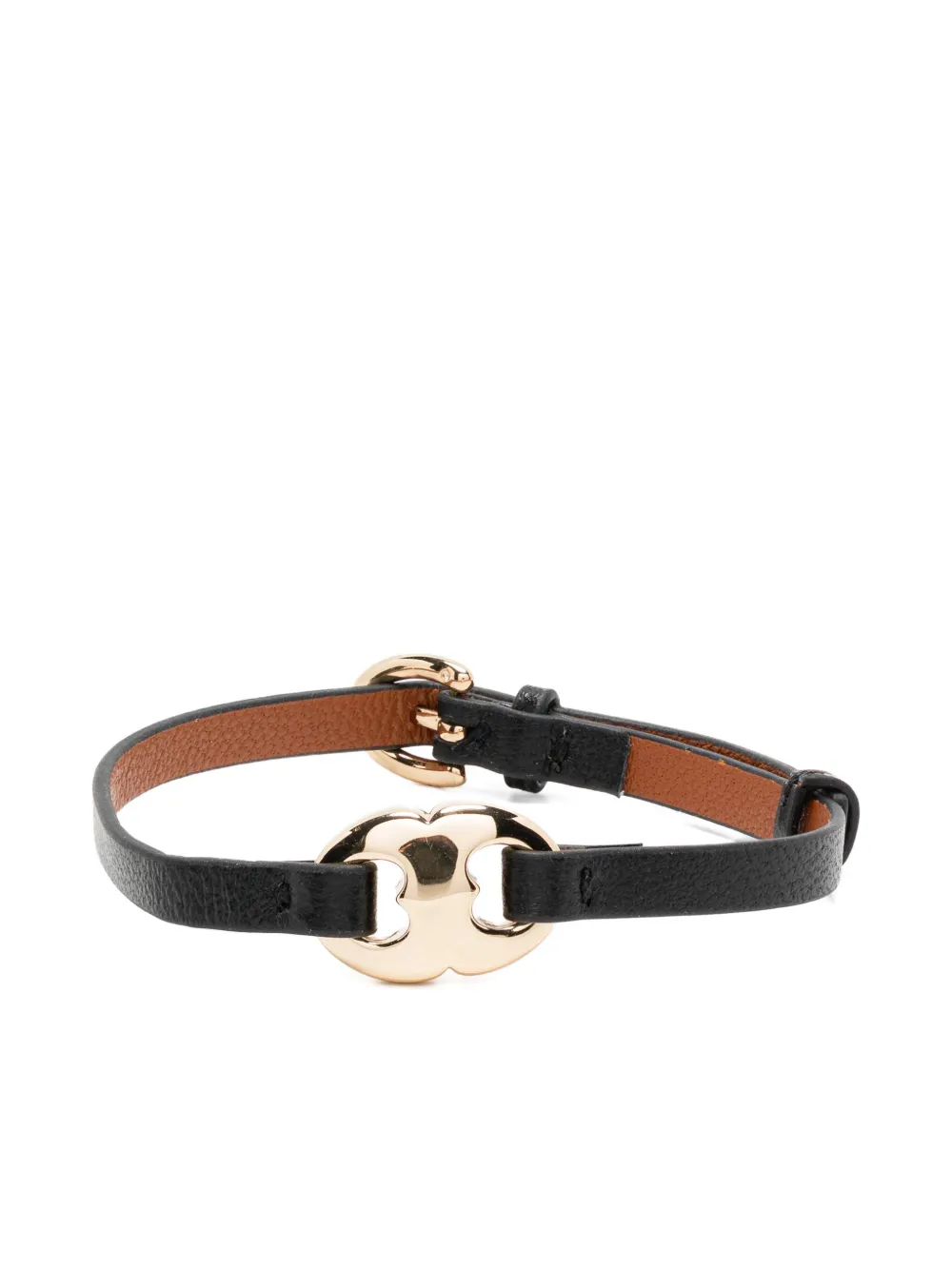 Tory Burch Gemini レザーブレスレット - ブラック Tory Burch Gemini レザーブレスレット - ブラック