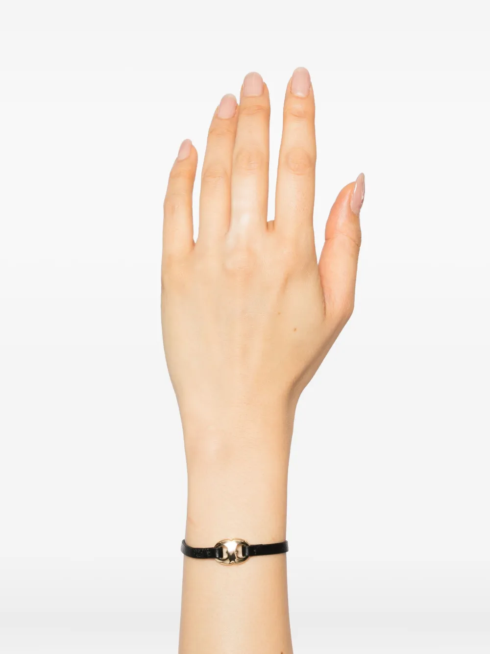 Tory Burch Gemini Leather Bracelet In Black