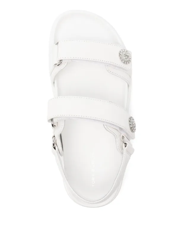 【美品】TORY BURCH トリーバーチ サンダル オフホワイト ロゴ 331 Tory Burch Kira スポーツサンダル | ホワイト | FARFETCH JP