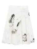 Tory Burch graphic-print skirt - White