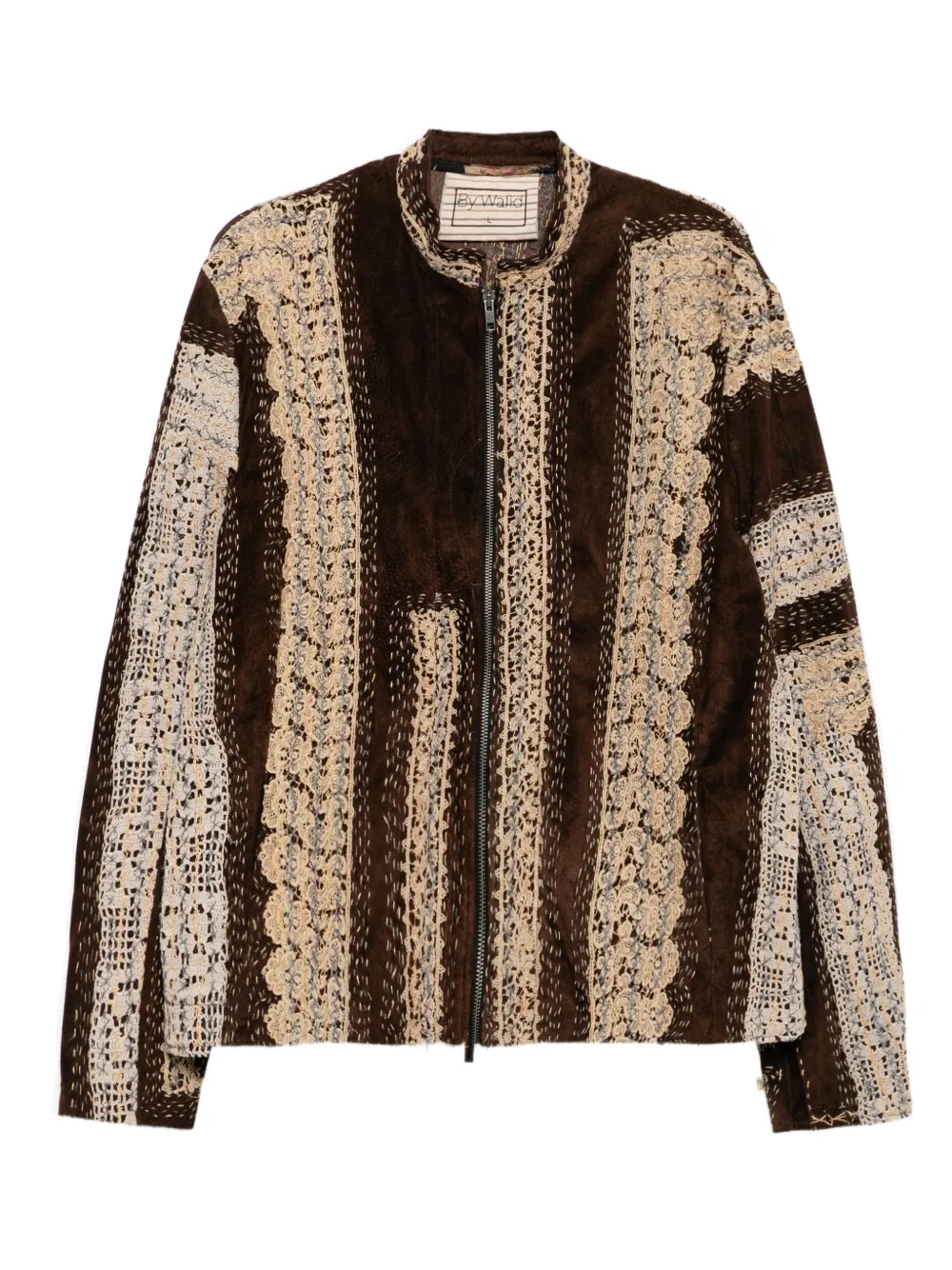 By Walid lace on suede jacket | Brown | Image 1