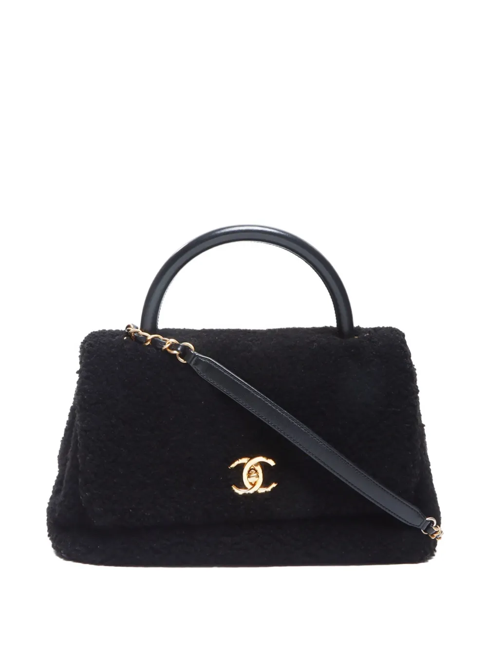CHANEL Pre-Owned 2016 ムートン ハンドバッグ - ブラック CHANEL Pre-Owned 2016 ムートン ハンドバッグ - ブラック