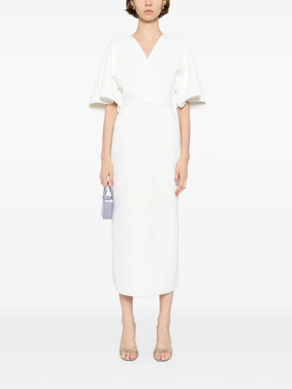 Maticevski v-neck Short Sleeves Midi Dress | White | FARFETCH