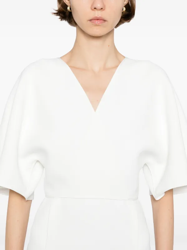 Maticevski v-neck Short Sleeves Midi Dress | White | FARFETCH