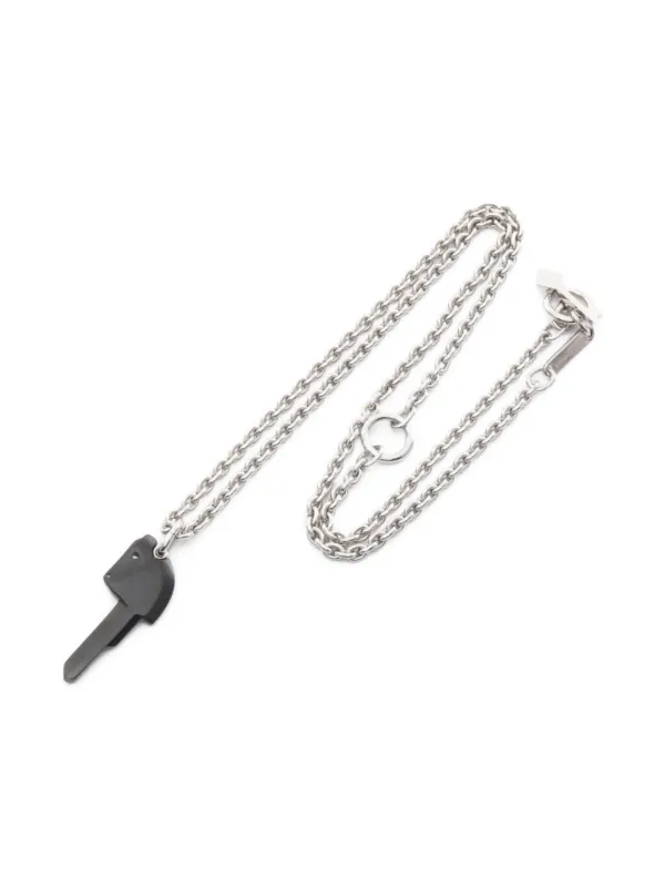 〈お洒落チャーム♪〉HERMES cheval necklace Hermes Cheval Necklace Vulcanium with Palladium Hardware