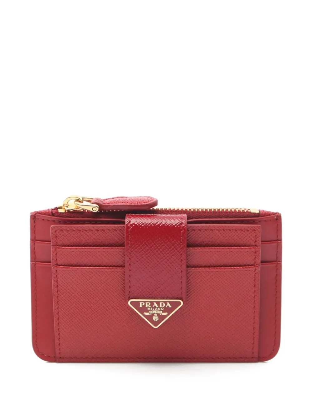 Prada Pre-Owned 2020s Saffiano Tab Lu card holder | Red | Image 1