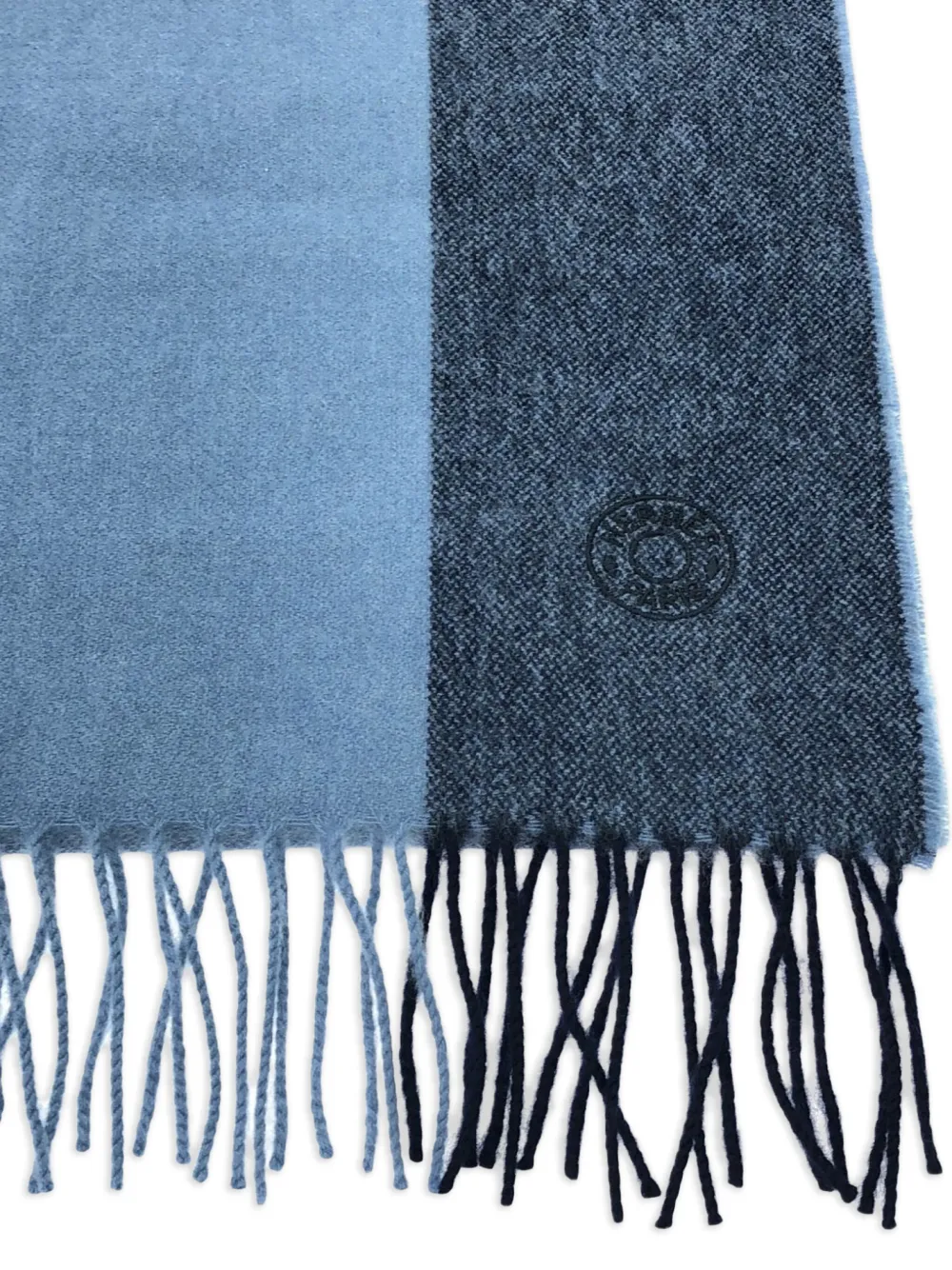 Pre-owned Hermes 2010s Two-tone Fringed Scarf