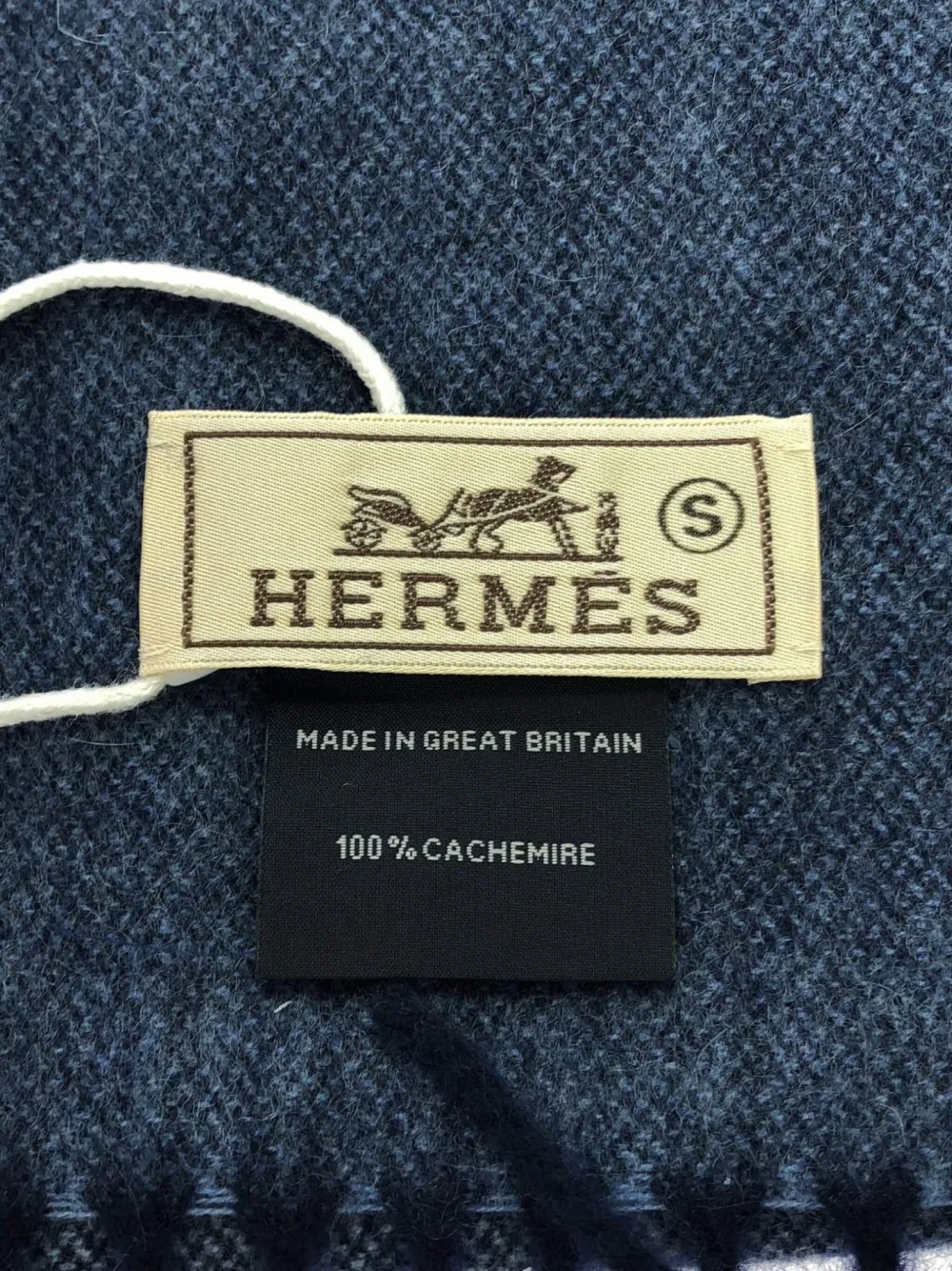 Pre-owned Hermes 2010s Two-tone Fringed Scarf