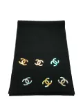 CHANEL Pre-Owned 10s Coco Mark interlocking CC logo scarf - Black
