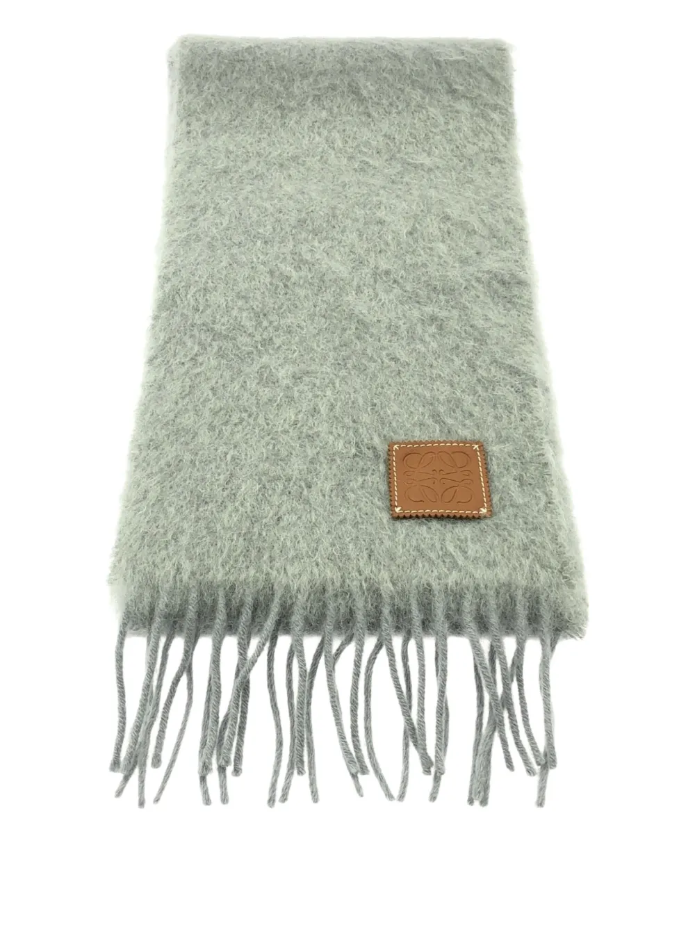 Loewe Pre-Owned 2010s fringed scarf | Grey | Image 1