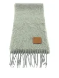 Loewe Pre-Owned 2010s fringed scarf - Grey
