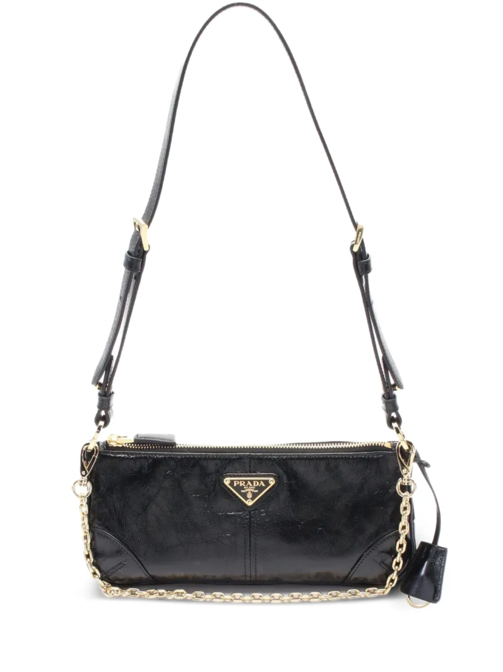 Prada Pre-Owned 2020 リエディション 2002 レザーショルダーバッグ - ブラック Prada Pre-Owned 2020 リエディション 2002 レザーショルダーバッグ - ブラック