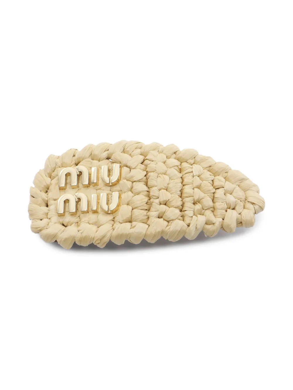 Miu Miu Pre-Owned horquilla para el pelo de rafia 2020 | neutro | Image 1