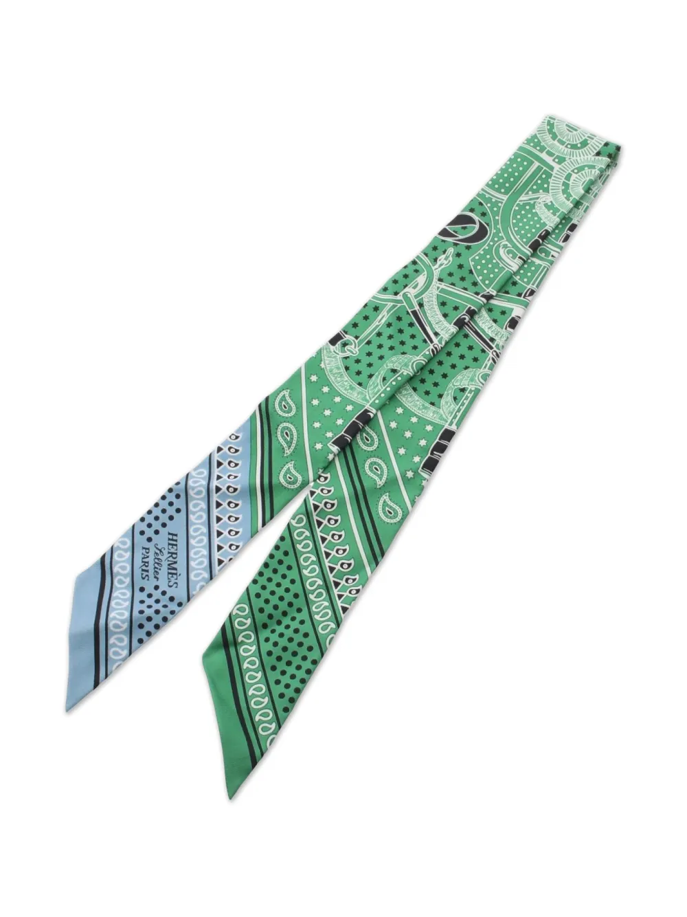 Hermès Pre-Owned 2010s Twilly Eperon d'Or patterned silk scarf | Image 2