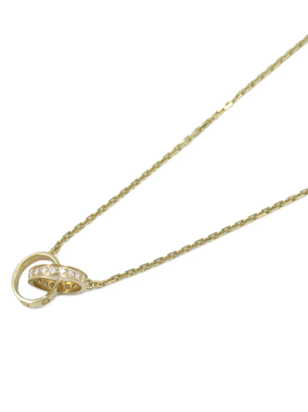 Pre-owned Cartier 10's 18kt Yellow Gold Baby Love Diamond Necklace