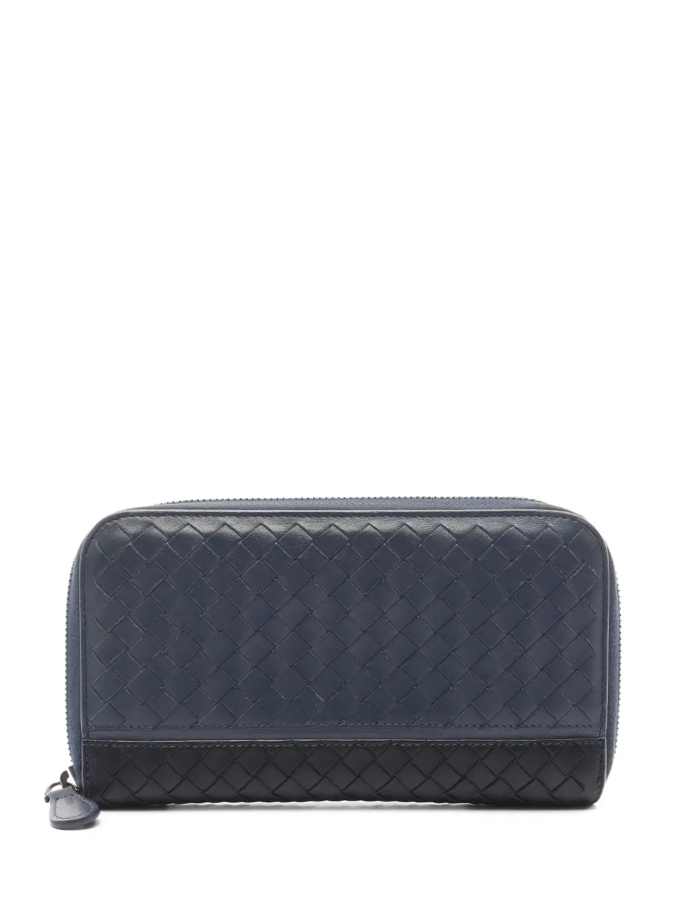 Bottega Veneta Pre-Owned 2000s Intrecciato leather zip-around wallet | Blue | Image 1