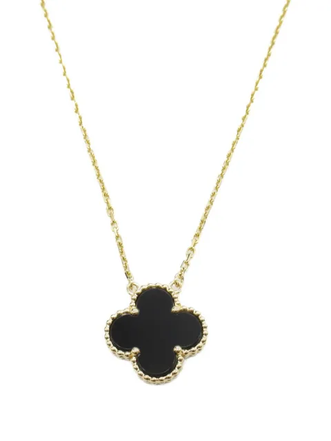 Van Cleef & Arpels pre-owned 2010s 18K yellow gold Alhambra onyx necklace